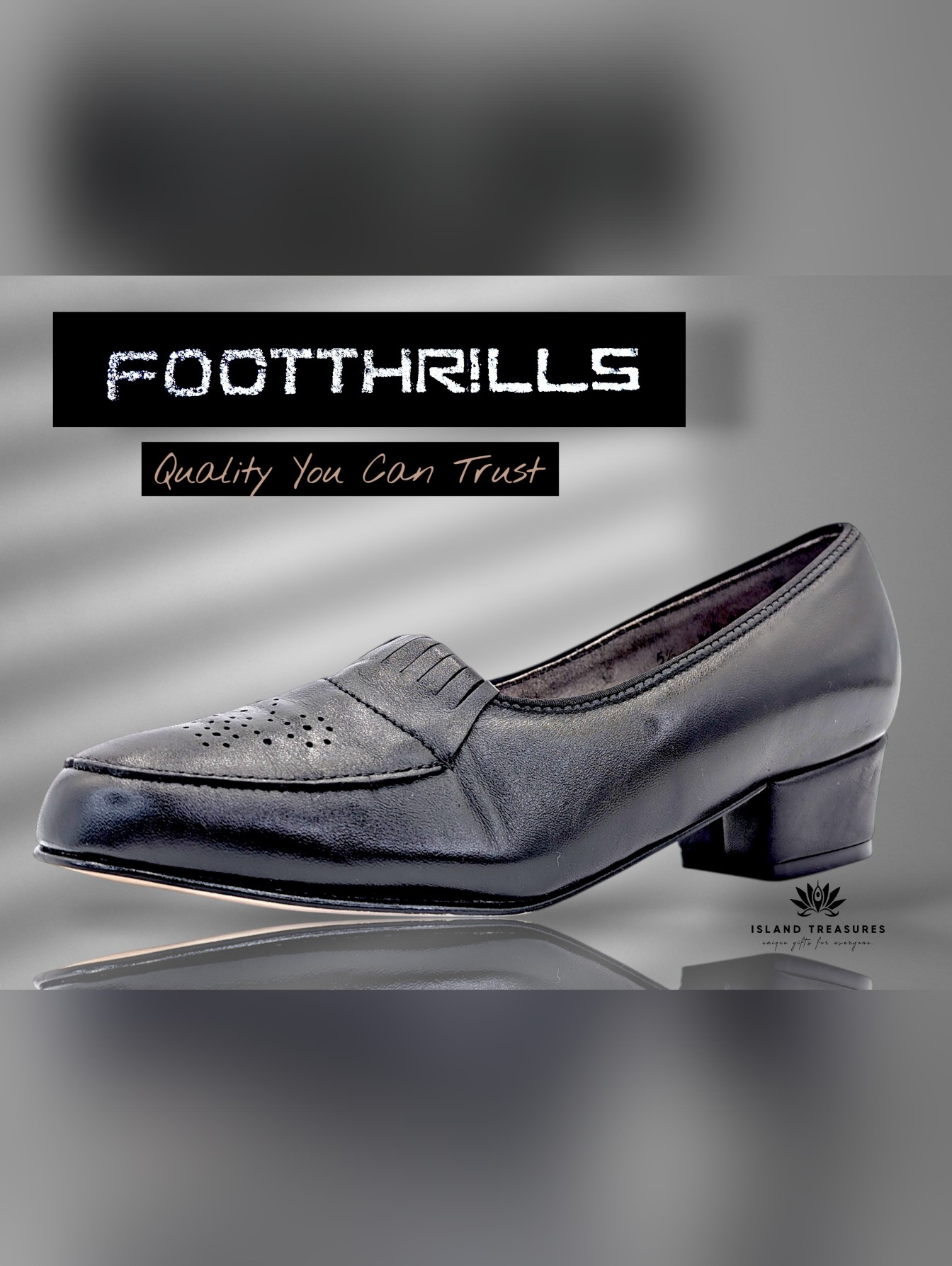 Footthrills Women's Size 5.5 Genuine Black Leather Kiltie Vintage Charm Loafers